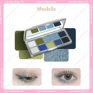 Shedella shedella พาเลทอายแชโดว์ เนื้อแมตต์ สีฟ้า สีเขียว สีดํา สีเขียว แนวแฟนตาซี