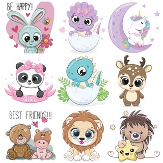 แผ่นสติกเกอร์ ลายกวาง ยูนิคอร์น น่ารัก DIY สําหรับติดตกแต่งเสื้อผ้าตุ๊กตา iron on patch