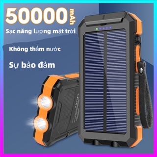 พาวเวอร์แบงค์ พลังงานแสงอาทิตย์ 20000mAh กันน้ํา แบตเตอรี่ภายนอก ของแท้ 100% ไฟ LED