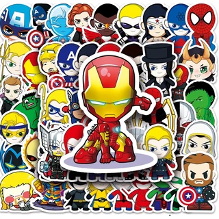 50 ชิ้นตลก Marvel Superhero สติกเกอร์กันน้ํา DIY สําหรับแล็ปท็อป/โทรศัพท์/หมวกกันน็อก/รถ/กีตาร์สติกเกอร์ Home Decal