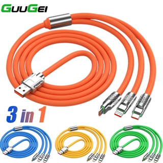 Guugei 3 In 1 สายชาร์จ Micro USB Type C 120W ชาร์จเร็ว สําหรับโทรศัพท์มือถือ แล็ปท็อป