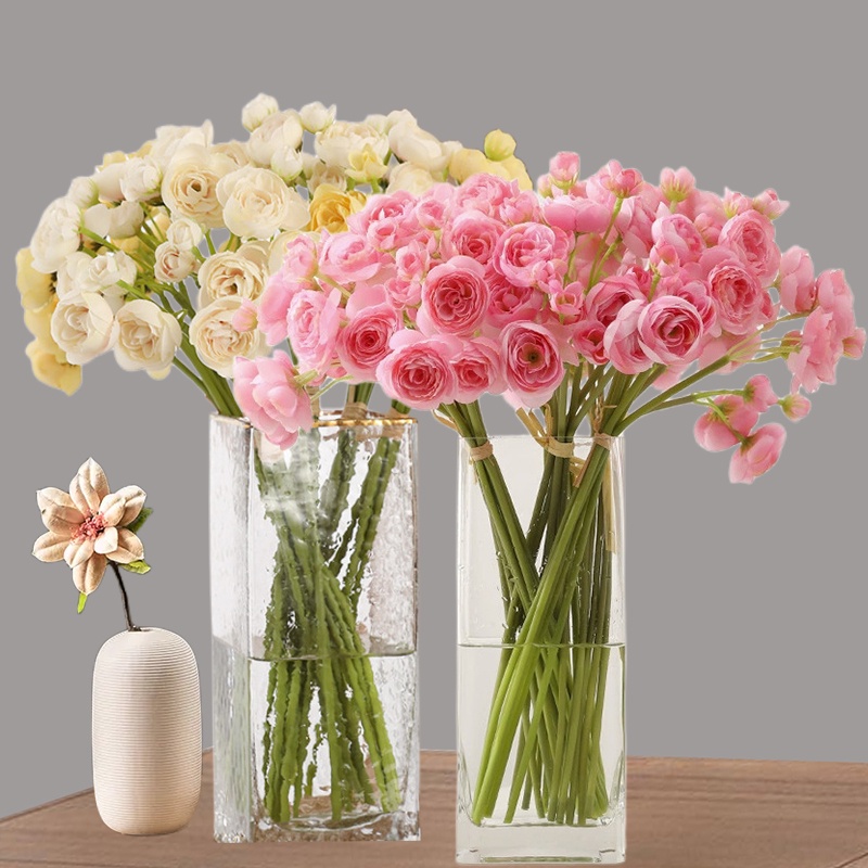 37 ซม.ยาว 24 หัวประดิษฐ์ Camellia ดอกไม้ Peony Rose ช่อดอกไม้เจ้าสาวดอกไม้สําหรับงานแต่งงานตกแต่งบ้านสํานักงาน