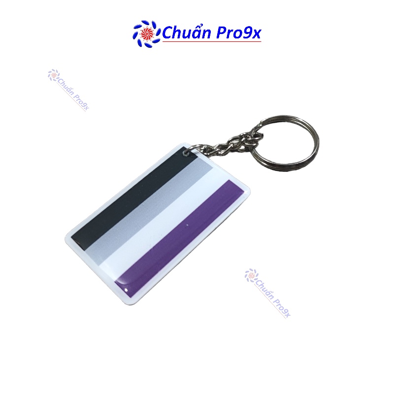 LGBT Asexual Inanimate พวงกุญแจสี่เหลี่ยมพลาสติก