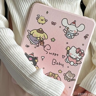 การ์ตูน Sanrio 360° เคสหมุนได้ พร้อมช่องใส่ดินสอ สําหรับ iPad Air 5 4 10.9 Pro 11 12.9 Mini 6 8.3in 2019 10.2 7 8 9th 2022 รุ่น 10th