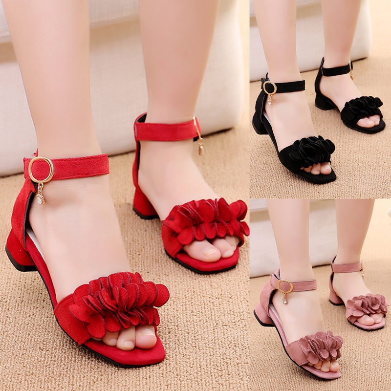 พร้อมส่ง รองเท้าแตะ หนังนิ่ม ประดับเพชร สวยงาม สไตล์เจ้าหญิง สําหรับเด็กผู้หญิง