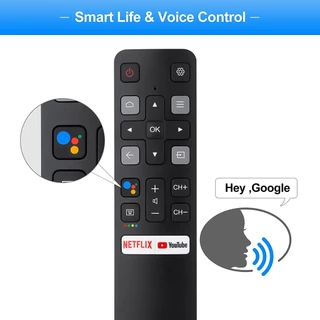ใหม่ รีโมตคอนโทรล แบบเปลี่ยน สําหรับสมาร์ททีวี TCL Android TV RC802V TCL พร้อมฟังก์ชั่นเสียง Google Netflix YouTube