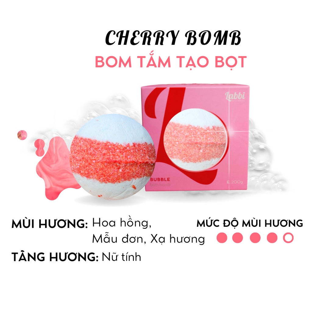 Cherry bomb [Labbi ] Bubble Bath bomb / Bath bomb Foaming Tablets