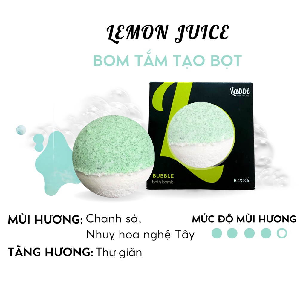 Lemon JUICE [Labbi ] Bubble Bath bomb / Bath bomb Foaming Tablets