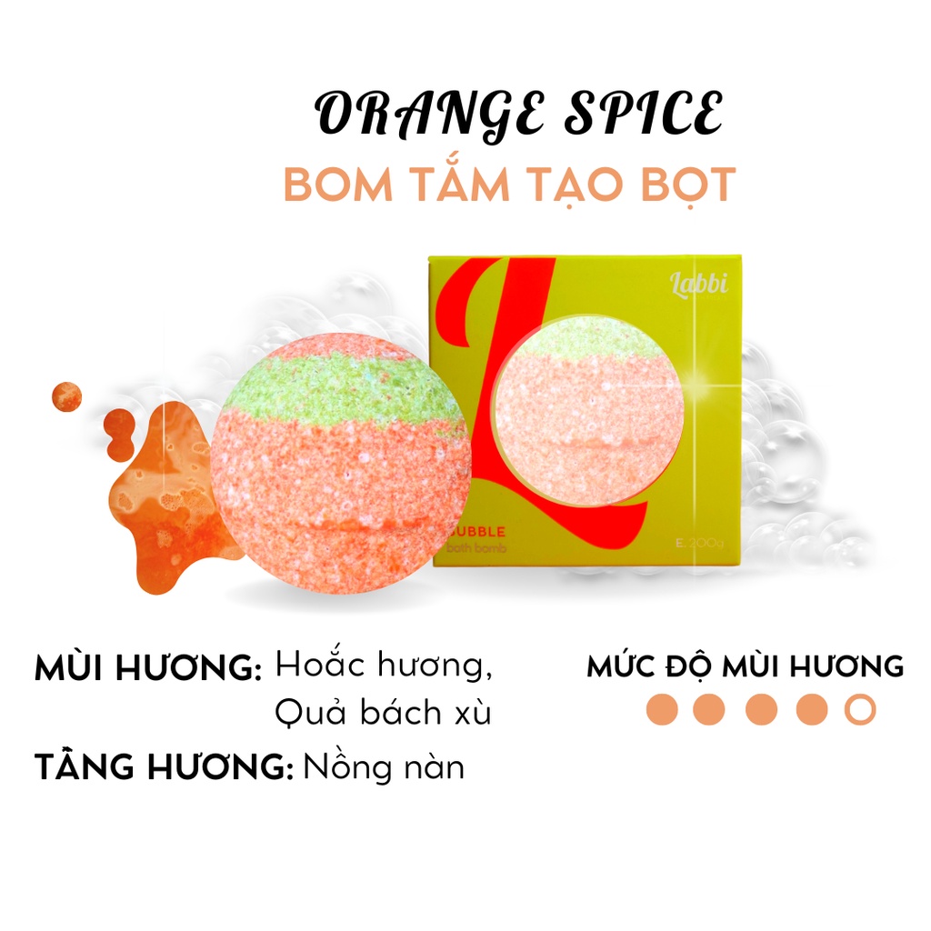 Orange SPICE [Labbi ] Bubble Bath bomb / Bath bomb Foaming Tablets