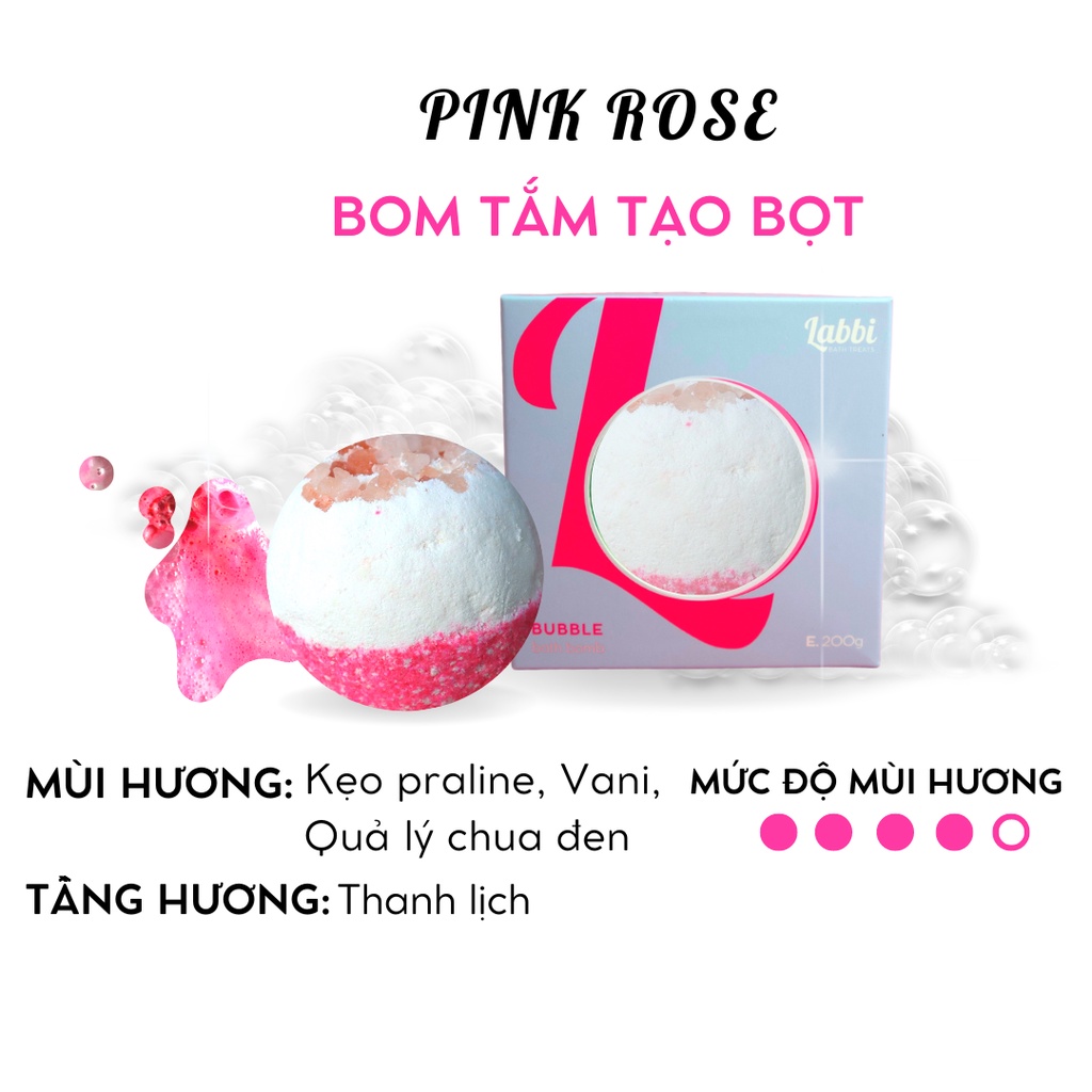 Pink ROSE [Labbi ] Bubble Bath bomb / Bath Foaming bomb