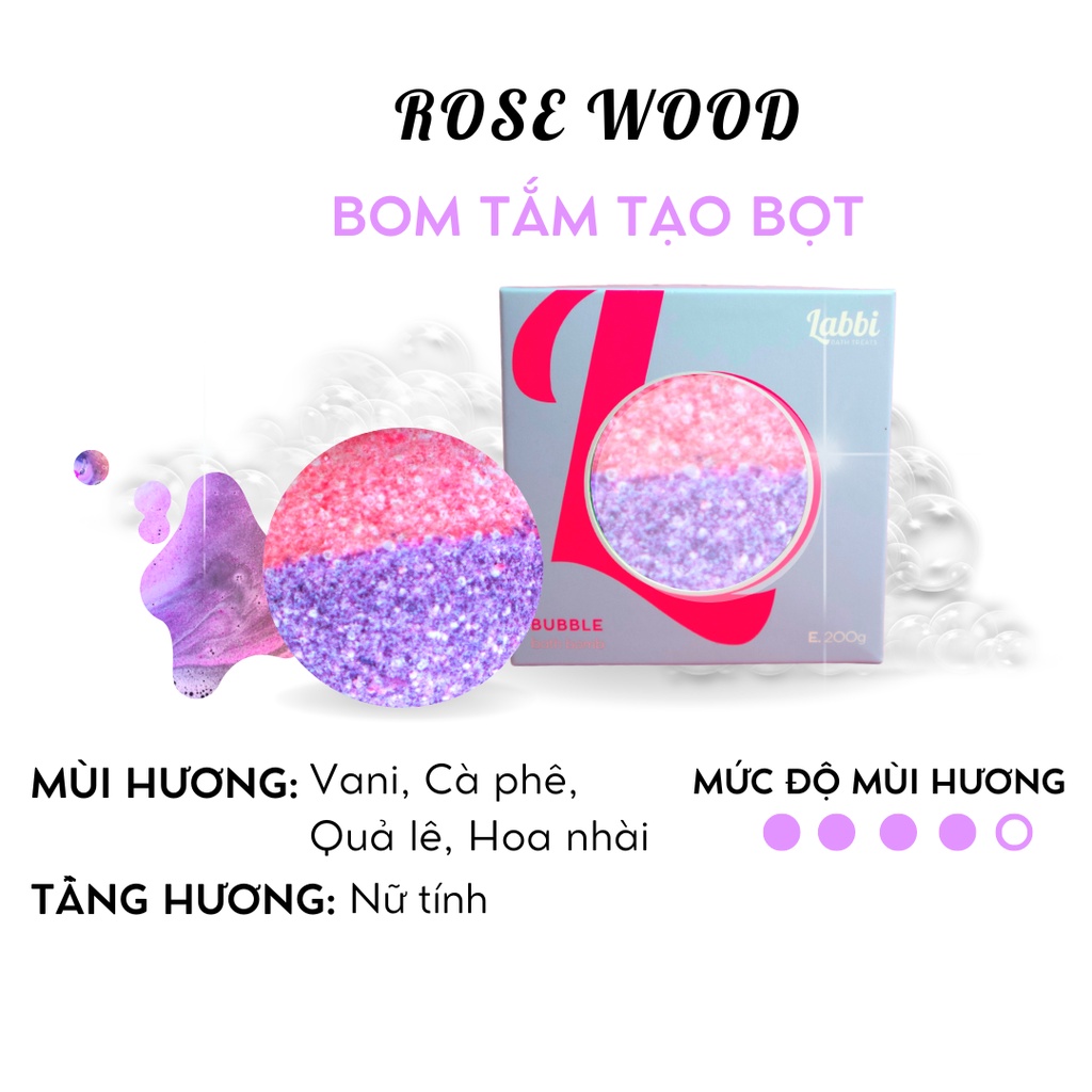 Rose WOOD [Labbi ] Bubble Bath bomb / Bath Foaming bomb