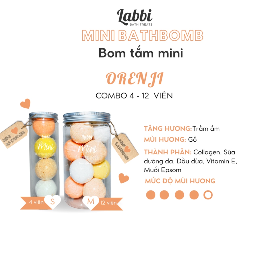 Orenji [Labbi ] mini Bath Bomb / Bomb Bath mini Bath