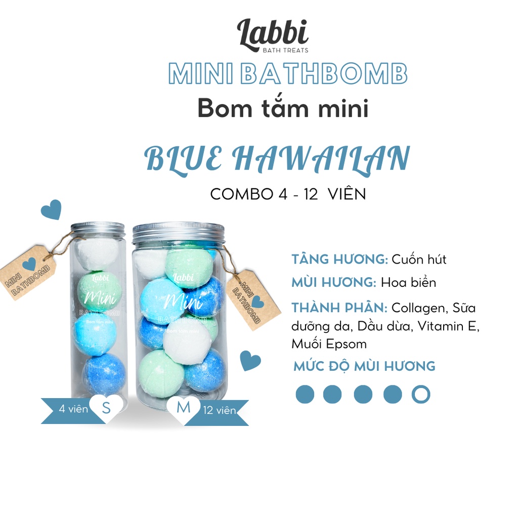 Blue HAWAILAN mini Bath Bomb [Labbi ] mini Bath Bomb / Bomb mini Bath