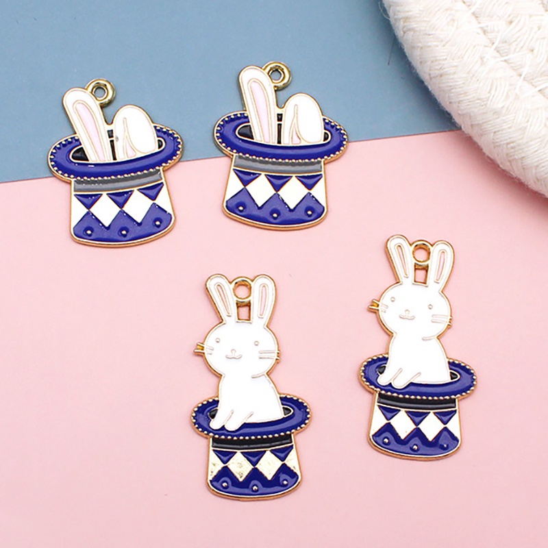 2 ชิ้น/ล็อตออกแบบ Magic กระต่ายโลหะผสมเคลือบจี้ DIY เครื่องประดับอุปกรณ์เสริม Charms สําหรับผู้หญิง, Key Chain/ต่างหู/สร้อยคอจี้ Handmade DIY เครื่องประดับ 079