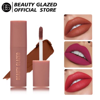 Beauty GLAZED ลิปสติก ลิปกลอส เนื้อแมตต์กํามะหยี่ นุ่ม เบา ติดทนนาน กันน้ํา ป้องกันรอยเปื้อน ลิปเคลย์ แต่งหน้า (มีให้เลือก 12 สี)