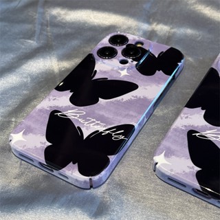 เคสโทรศัพท์มือถือ ลายการ์ตูนผีเสื้อ สีม่วง สําหรับ OPPO Reno5 Reno5 Pro Reno7 Pro Reno6 5G Reno8 5G A3s A5 F11 A9 Reno7z Reno8z A31 2020 A5 2020 A9 2020 A53 2020 A33 2020