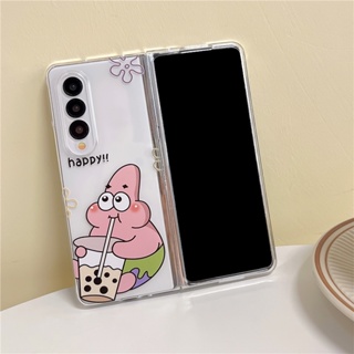 เคสโทรศัพท์มือถือ PC แข็ง แบบใส ลายการ์ตูนน่ารัก สําหรับ Samsung Galaxy Z Fold 3 4 5G