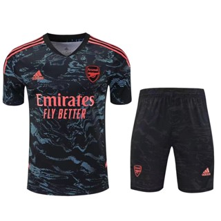 เสื้อกีฬาแขนสั้น ลายทีมชาติฟุตบอล Arsenal 2023-24 ชุดเหย้า สีดํา