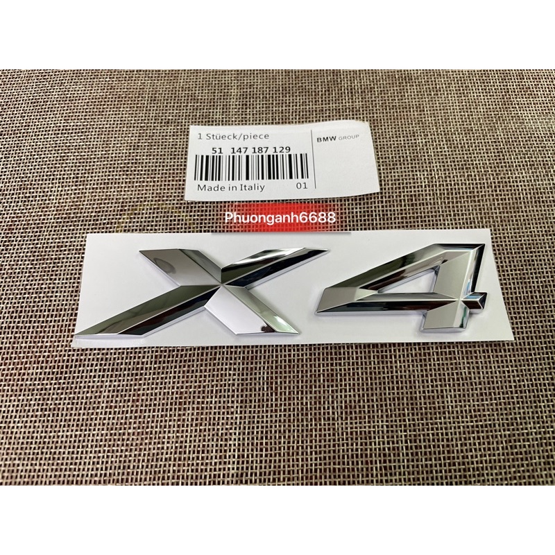 Letter X4 bmw สติ๊กเกอร์ติดรถ bmw x4 Logo x4m