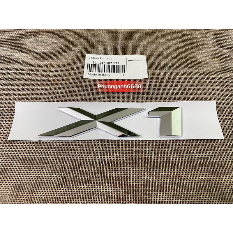 Letter X1 bmw สติ๊กเกอร์ติดรถ Bmw x1 Logo bmw x1