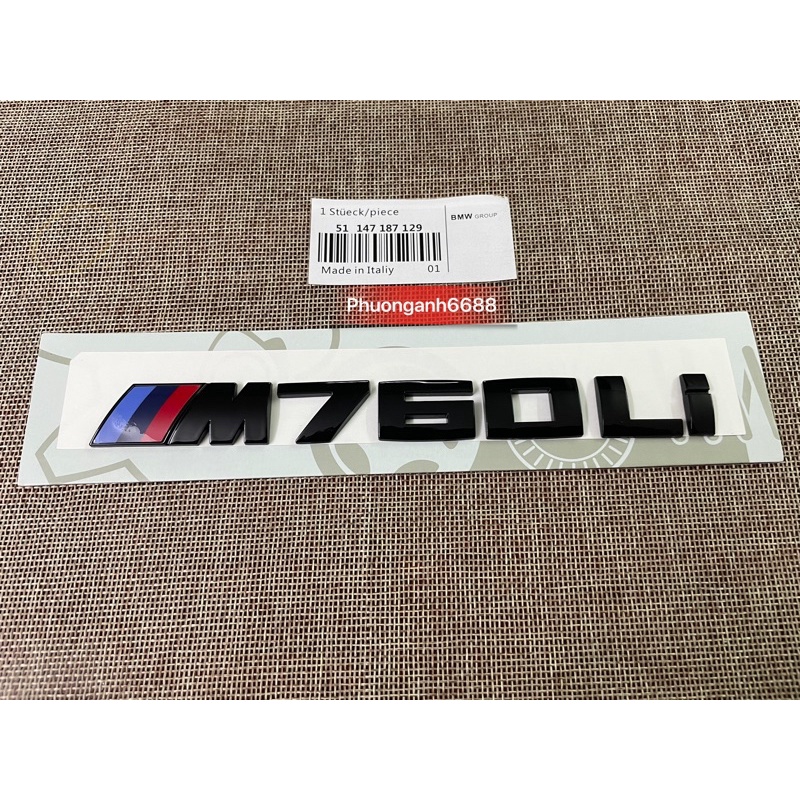 Letter M760Li bmw Stamp m760li โลโก้ 760lim