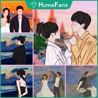 【HF】ภาพวาดปักเพชร ครอสสติตช์ ลายการ์ตูน Fall in Love 5D ขนาด 30x30 ซม. 40x40 ซม. 50x50 ซม. สําหรับตกแต่งบ้าน DIY