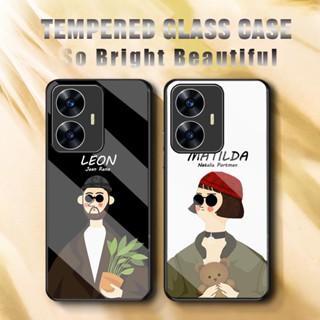 เคสโทรศัพท์ Realme C55 ฝาครอบกันกระแทกกระจกแข็ง คู่แฟชั่นน่ารัก 304