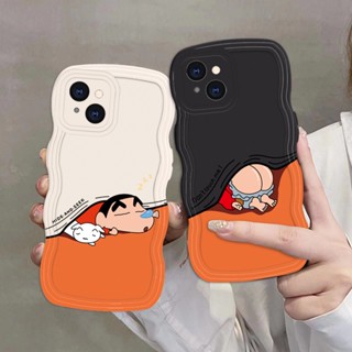 เคสโทรศัพท์มือถือ กันรอยนิ้วมือ ลายการ์ตูนชินจังน่ารัก สําหรับ iPhone 11 13 12Pro 14 7 8plus 14Promax 14plus