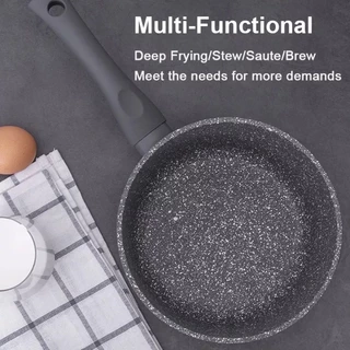 JEETEE กระทะเคลือบหินอ่อน 16cm/18cm หม้อนมขนาดเล็ก หม้ออาหารเสริมสำหรับเด็ก pot ไม่ติดกระทะ แหล่งความร้อนสากล