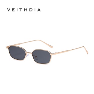 Veithdia ใหม่ แว่นตากันแดด กรอบโลหะ หลายเหลี่ยม ขนาดเล็ก สไตล์เกาหลี สําหรับผู้ชาย และผู้หญิง S20131