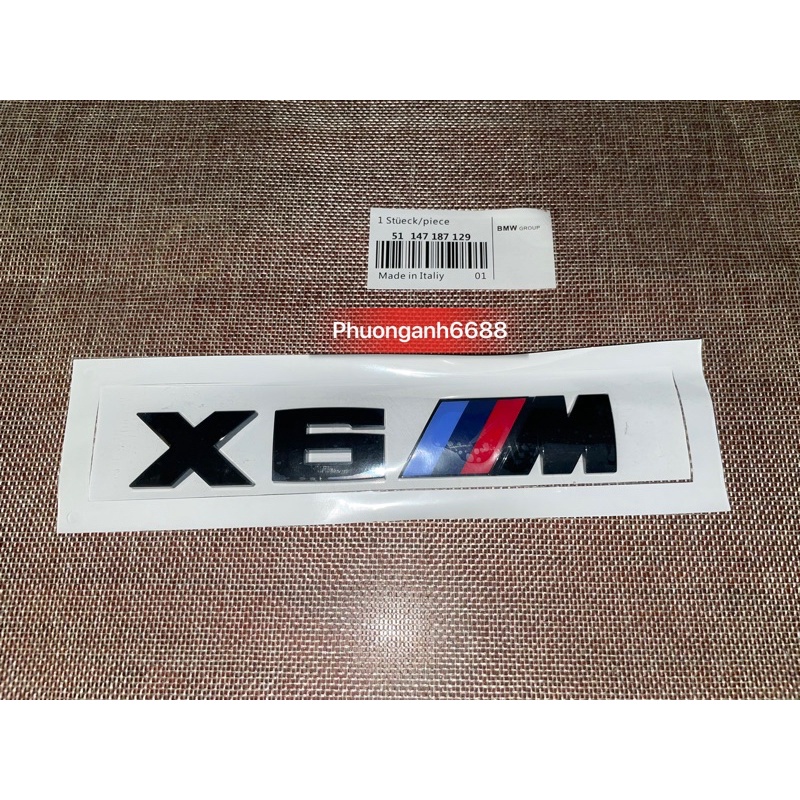 Letter x6m bmw แสตมป์สีดํา x6m โลโก้ bmw x6m