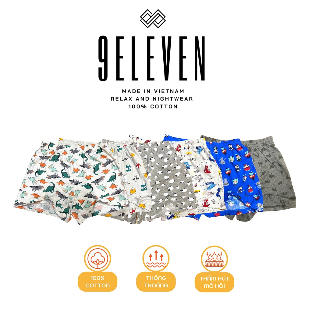 จัดส่งแบบสุ่ม กางเกงขาสั้นและชุดนอนคอตตอนยืดสุด - 9Eleven