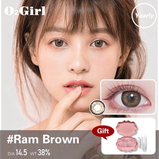 O2girl Ram คอนแทคเลนส์ 14.5 มม. สีดํา สีน้ําตาล สีฟ้า สีเขียว 2 ชิ้น