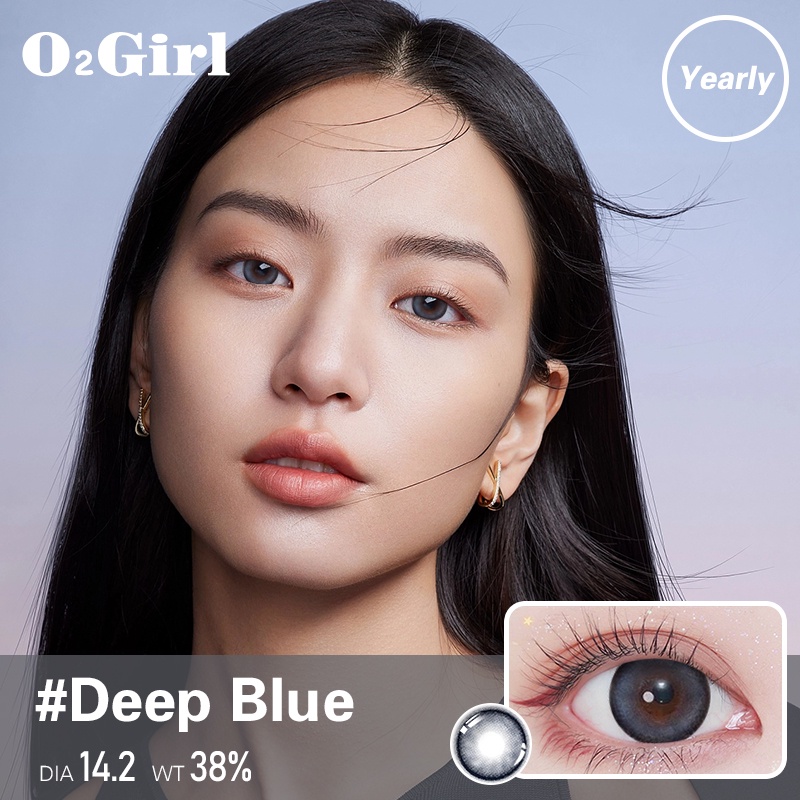 O2Girl คอนแทคเลนส์ Mini 2 ชิ้น 14.2 สีดำ มม. บิ๊กอายแว่นตาสายตาสั้นแต่งหน้าผลิตภัณฑ์ความงามเลนส์(0-8