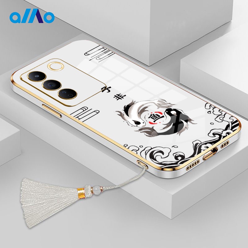 เคสโทรศัพท์มือถือ แบบนิ่ม ลายปลาจีน ประดับพู่ หรูหรา สําหรับ Vivo V27 V27e V27 Pro Vivo V25 V25e V25