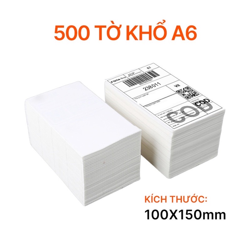 กระดาษพิมพ์ความร้อนแบบมีกาวในตัว A6 File 500 สติ๊กเกอร์ พิมพ์ E-Commerce - HPRT, Gprinter, Godex, Xp