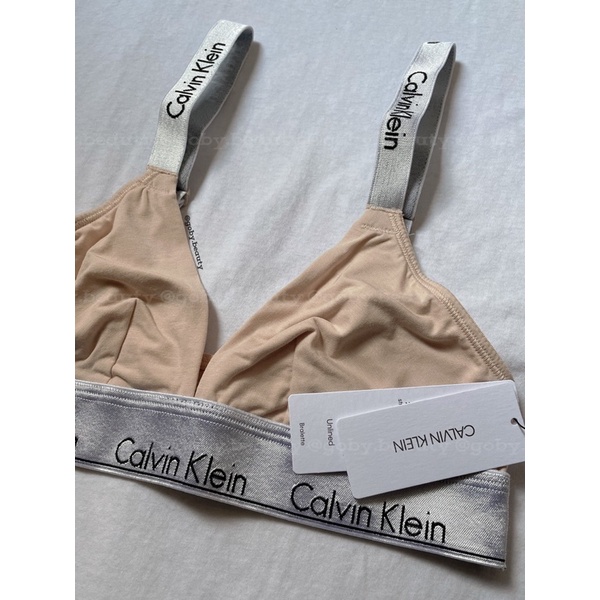 [BILL Us ] CK Calvin Klein Modern Cotton Unlined Convertible Metallic bra - Beechwood