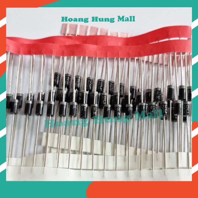 ชุดไดโอดเรียงกระแส 10 ชิ้น FR207 RL207