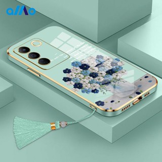 เคสโทรศัพท์มือถือ แบบนิ่ม ชุบพู่ สไตล์จีน หรูหรา สําหรับ Vivo V27 V27e V27 Pro Vivo V25 V25e V25 Pro Vivo Y100 5G Y56 Y55s 5G