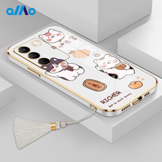 เคสโทรศัพท์มือถือ แบบนิ่ม ลายฉลากสัตว์ ประดับพู่ หรูหรา สําหรับ Vivo V27 V27e V27 Pro Vivo V25 V25e V25 Pro Vivo Y100 5G Y56 Y55s 5G