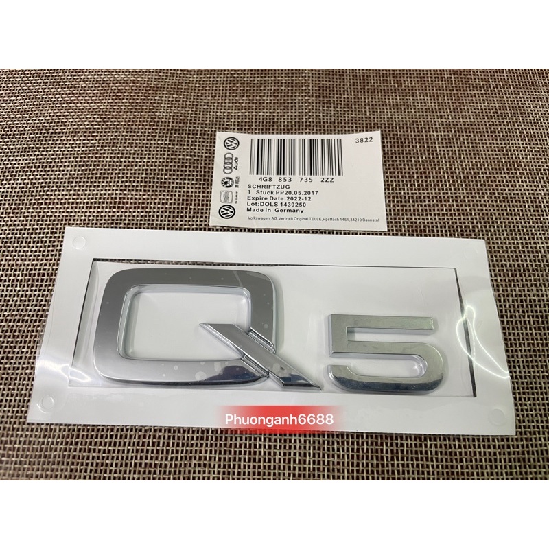 ตัวอักษร Q5 - Audi Q5 - โลโก้ Audi Q5 - แสตมป์ Audi Q5