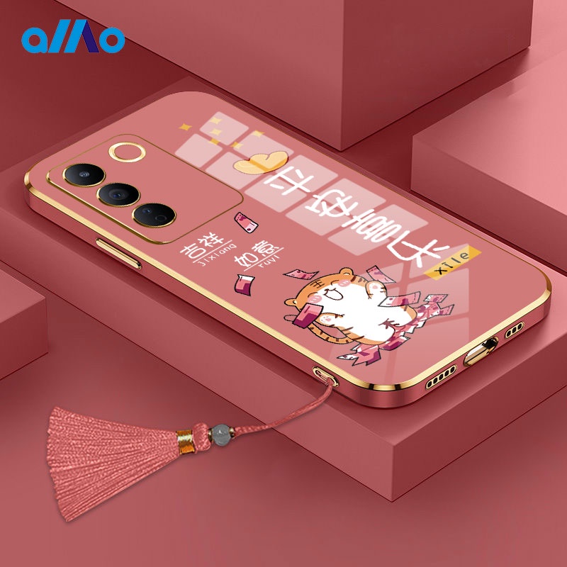 เคสโทรศัพท์มือถือ แบบนิ่ม ประดับพู่ สไตล์จีน หรูหรา สําหรับ Vivo y17s V27 V27e V27 Pro Vivo V25 V25e