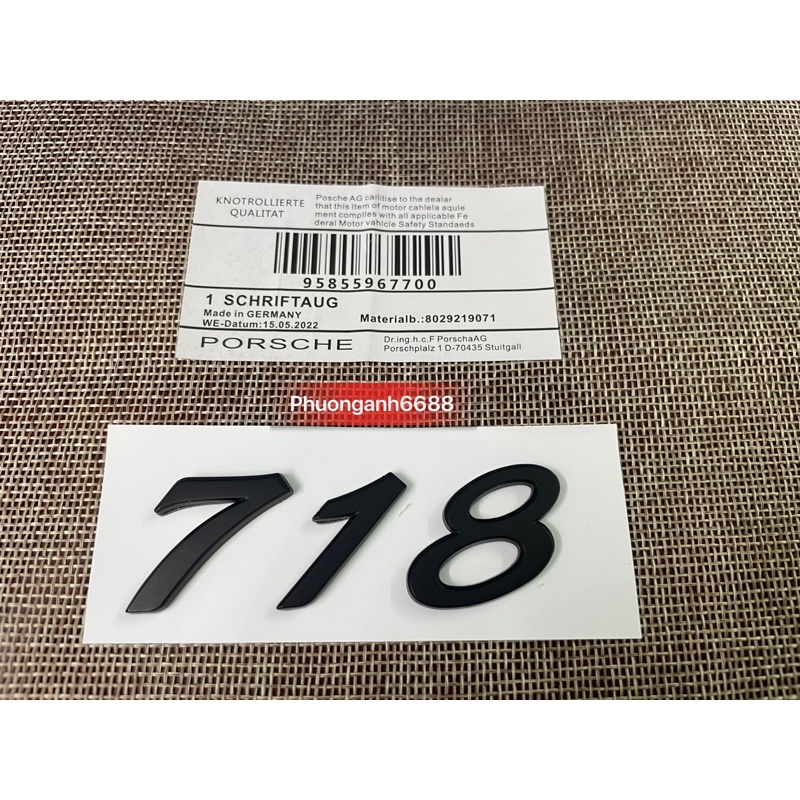 สติ๊กเกอร์ติดรถ Pororo 718 Letter 718 Porsche โลโก้ Porsche 718
