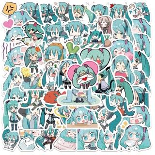 สติกเกอร์ PVC กันน้ํา ลาย Hatsune Miku 65 แผ่น สําหรับตกแต่งโทรศัพท์มือถือ คอมพิวเตอร์