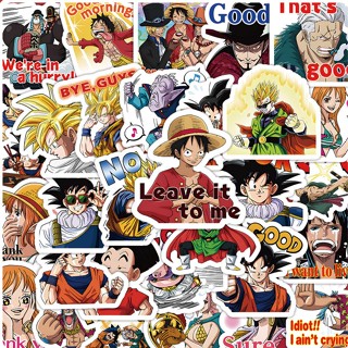 สติกเกอร์ ลายการ์ตูนอนิเมะ Dragon Ball One Piece สําหรับตกแต่งโทรศัพท์มือถือ iPad 120 ชิ้น