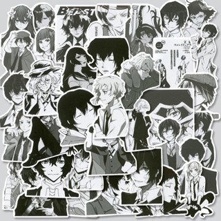 สติกเกอร์ ลายการ์ตูนอนิเมะ Bungou Stray Dog Dazai Osamu Dazai Nakaya สีดํา สีขาว สําหรับติดตกแต่งโทรศัพท์มือถือ กระเป๋าเดินทาง คอมพิวเตอร์ มี 66 ชิ้น