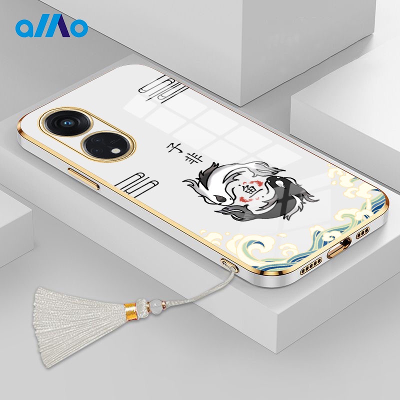 เคสโทรศัพท์มือถือ แบบนิ่ม ลายปลาจีน ประดับพู่ หรูหรา สําหรับ OPPO Reno11 A18 A98 5G A78 5G Reno8 T 4G 5G A17K A17 A77s A77 5G A57 A55 A16 A15 2022