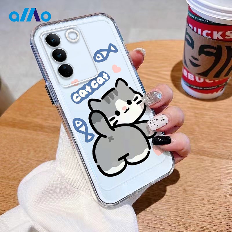 เคสโทรศัพท์มือถือนิ่ม ลายแมวน่ารัก สําหรับ Vivo y17s V27 V27e V27 Pro Vivo V25 V25e V25 Pro Vivo Y10