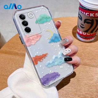 เคสโทรศัพท์มือถือนิ่ม ลายก้อนเมฆ หลากสี สําหรับ Vivo V27 V27e V27 Pro Vivo V25 V25e V25 Pro Vivo Y100 5G Y56 Y55s 5G Vivo V27