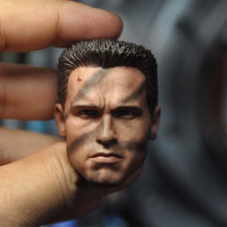 1/6 ผู้บัญชาการเวลโครแตกตัวเป็น Longtan Arnold T800 Schwarzenegger Head แกะสลักบุคคลที่สาม